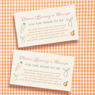 Fresh Off the Market Bridal Shower Recipe Request Enclosure Card