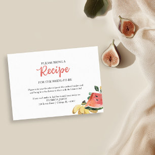 Fresh Off The Market Bridal Shower Recipe Request  Invitation