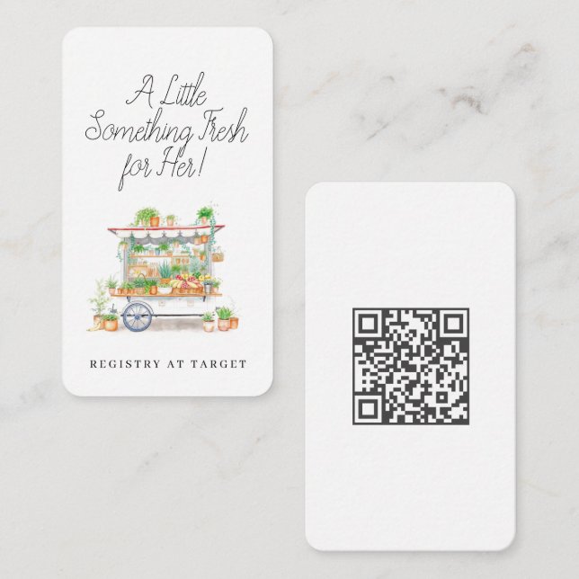 Fresh Off The Market Bridal Shower Registry Enclosure Card (Front/Back)