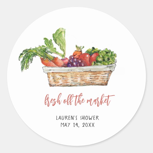 Fresh off the market Bridal shower stickers (Front)
