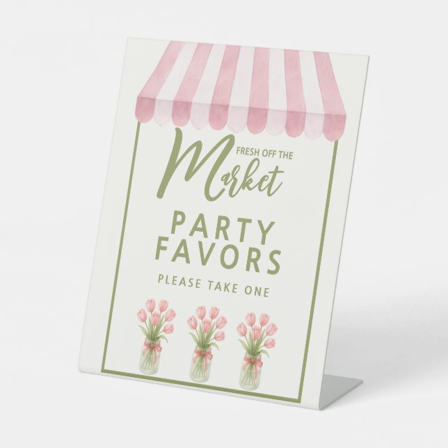 Fresh Off The Market Bridal Shower Tabletop Sign (Front)