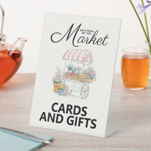Fresh Off The Market Bridal Shower Tabletop Sign