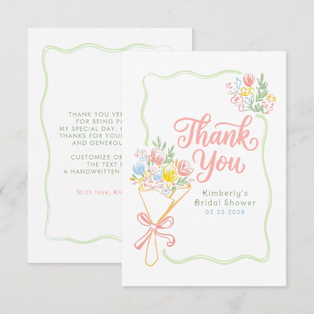 Fresh Off The Market Bridal Shower Thank You Card (Front/Back)