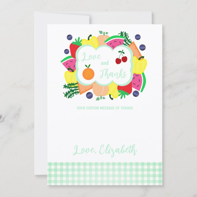 Fresh Off The Market Bridal Shower Thank You Card (Front)