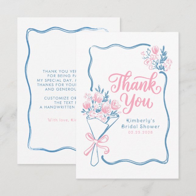 Fresh Off The Market Bridal Shower Thank You Card (Front/Back)