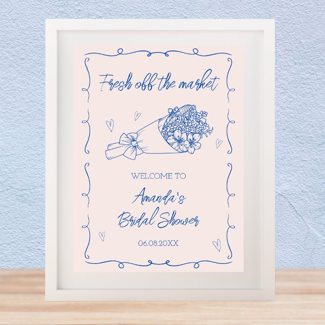 Fresh Off The Market Bridal Shower Welcome Poster (Fresh Off The Market Bridal Shower Welcome Poster)