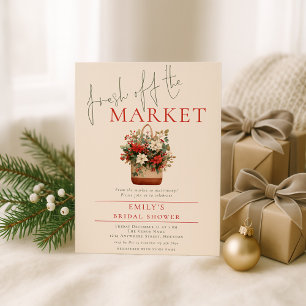 Fresh off the Market Christmas Bridal Shower Invitation