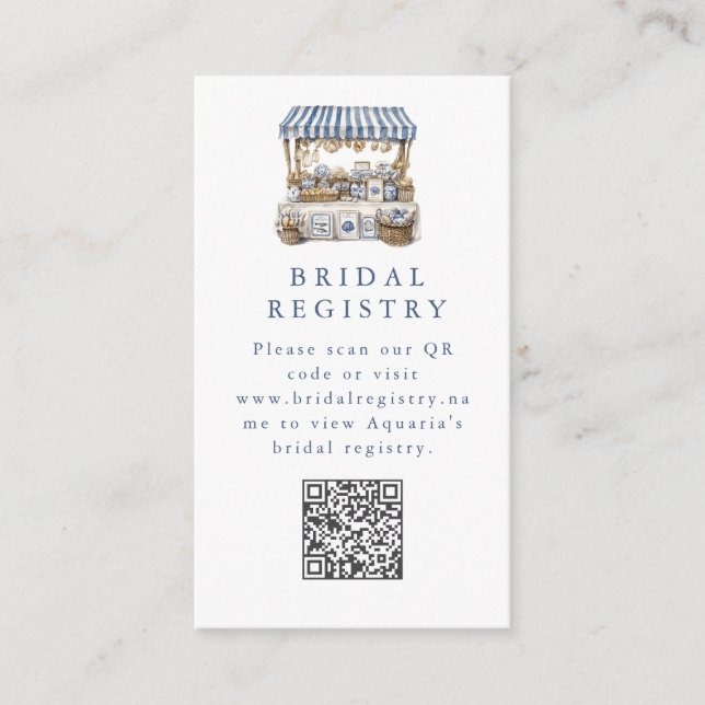 Fresh off the Market - Coastal Market Bridal  Enclosure Card (Front)