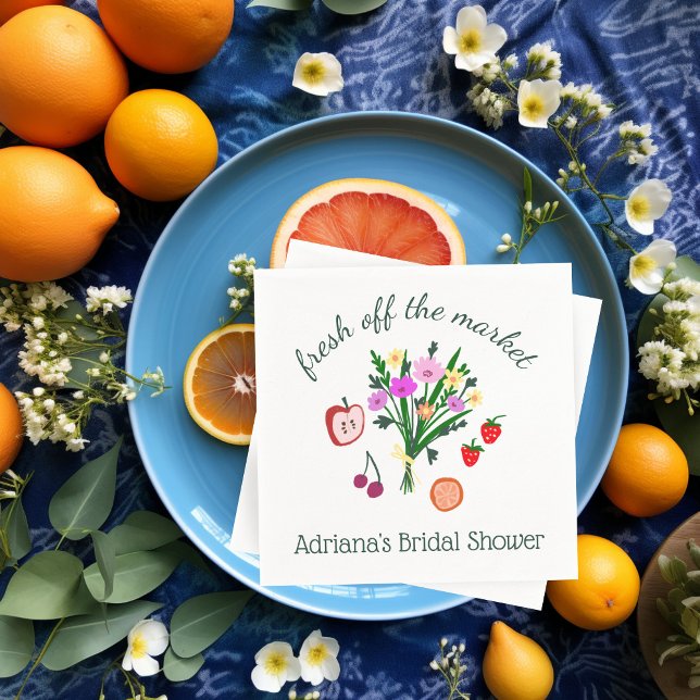 FRESH OFF THE MARKET Cute Custom Bridal Shower Napkin (FRESH OFF THE MARKET Cute Custom Bridal Shower Napkins
)