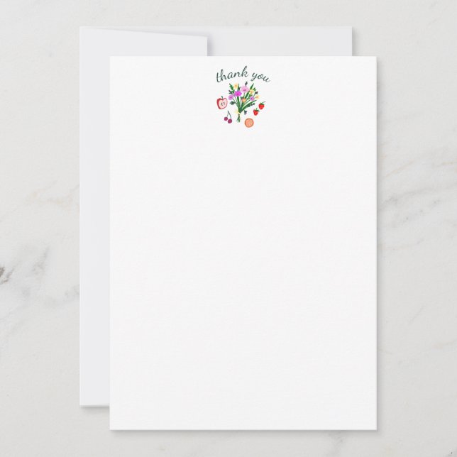 FRESH OFF THE MARKET Cute Custom Bridal Shower Thank You Card (Front)