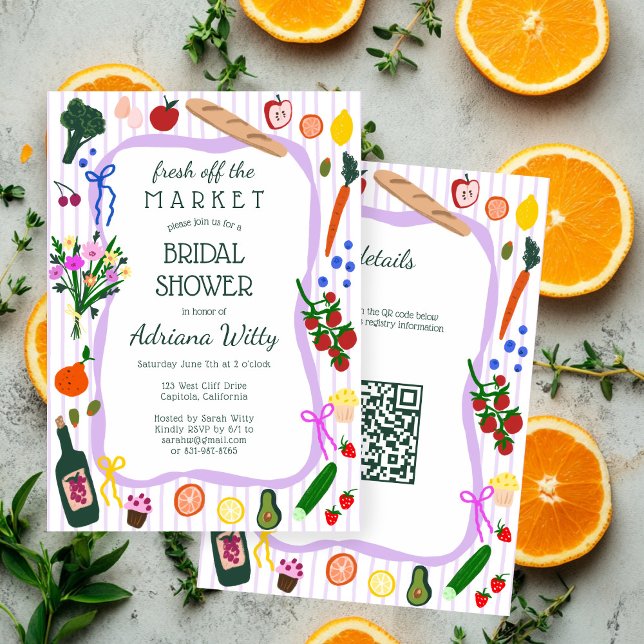 FRESH OFF THE MARKET Cute Custom QR Bridal Shower Invitation (FRESH OFF THE MARKET Cute Custom QR Bridal Shower Invitation
)
