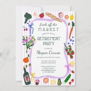 FRESH OFF THE MARKET Cute Custom Retirement Party Invitation