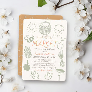 Fresh Off the Market Doodle Bridal Shower Invitation