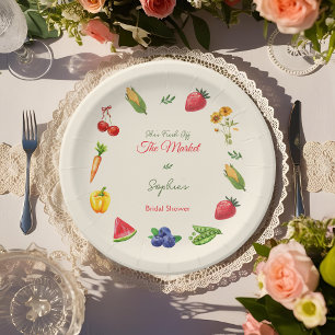 Fresh Off the Market Farm Bridal Shower Paper Plate