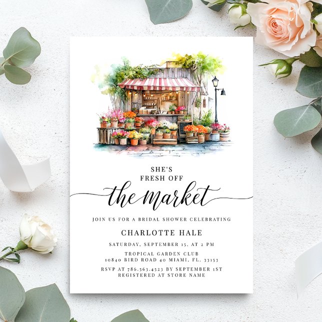 Fresh off The Market Farmers Bridal Shower Invitation (Creator Uploaded)