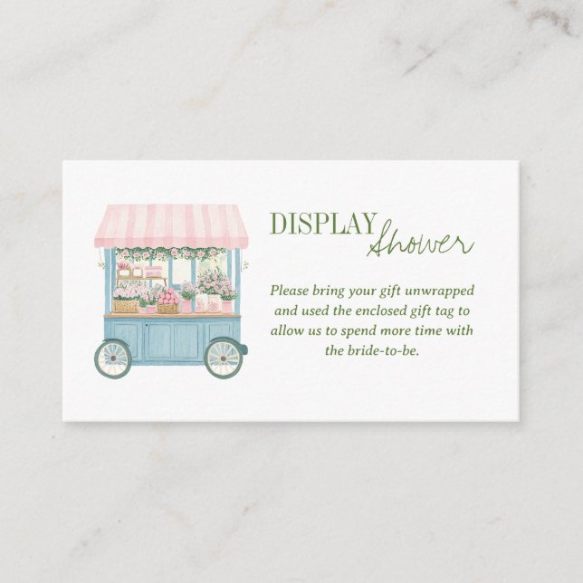Fresh Off The Market Farmers Display Bridal Shower Enclosure Card (Front)