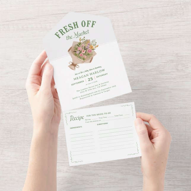 Fresh Off The Market Farmer's Market Bridal Shower All In One Invitation (Tearaway)