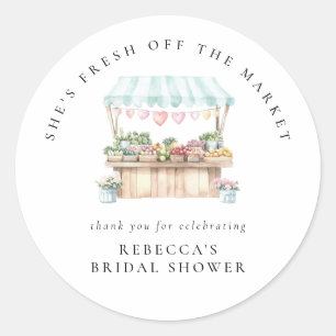 Fresh Off The Market Farmers Market Bridal Shower  Classic Round Sticker