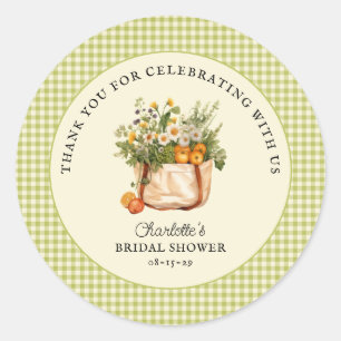 Fresh Off the Market Farmers Market Bridal Shower  Classic Round Sticker
