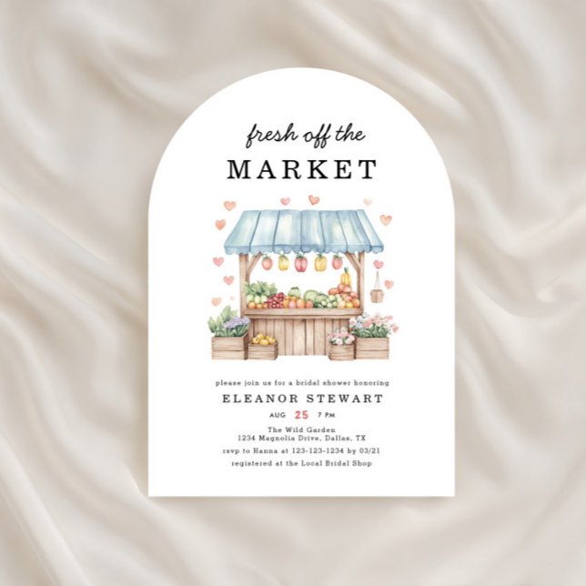 Fresh Off The Market Farmers Market Bridal Shower Invitation (Creator Uploaded)