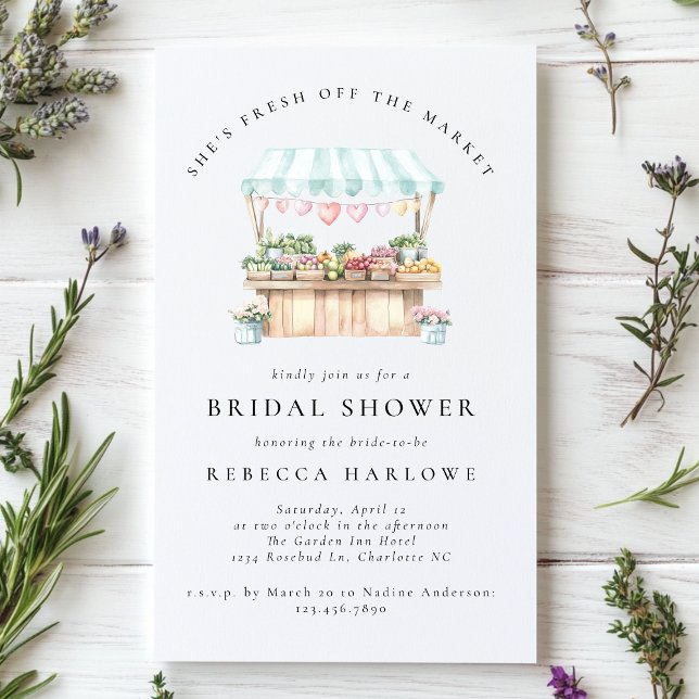 Fresh Off The Market Farmers Market Bridal Shower  Invitation (Creator Uploaded)