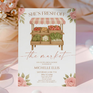 Fresh Off The Market Farmer's Market Bridal Shower Invitation