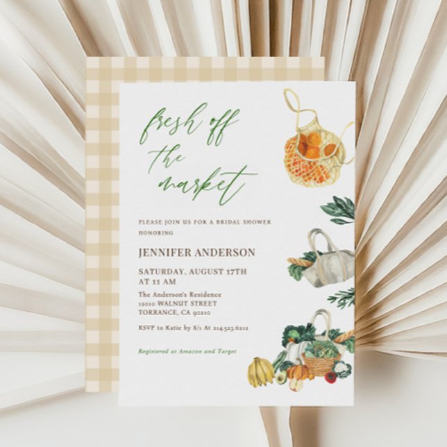 Fresh Off The Market Farmers Market Bridal Shower Invitation (Creator Uploaded)