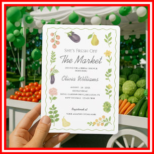 Fresh Off The Market Farmers Market Bridal Shower Invitation