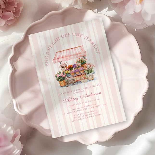 Fresh Off The Market Farmers Market Bridal Shower Invitation (Creator Uploaded)