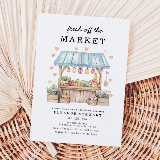 Fresh Off The Market Farmers Market Bridal Shower Invitation (Creator Uploaded)