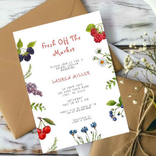 Fresh Off the Market Farmers Market Bridal shower Invitation