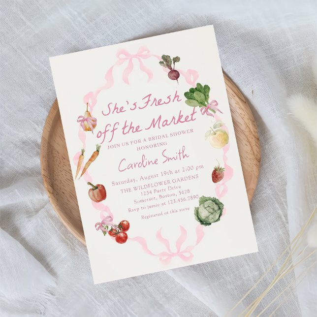 Fresh Off The Market Farmers Market Bridal Shower Invitation (Creator Uploaded)