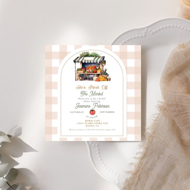 Fresh Off The Market Farmers Market Bridal Shower  Invitation (Creator Uploaded)