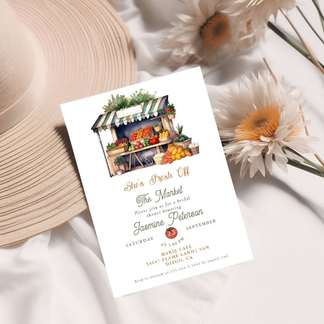 Fresh Off The Market Farmers Market Bridal Shower  Invitation (Creator Uploaded)