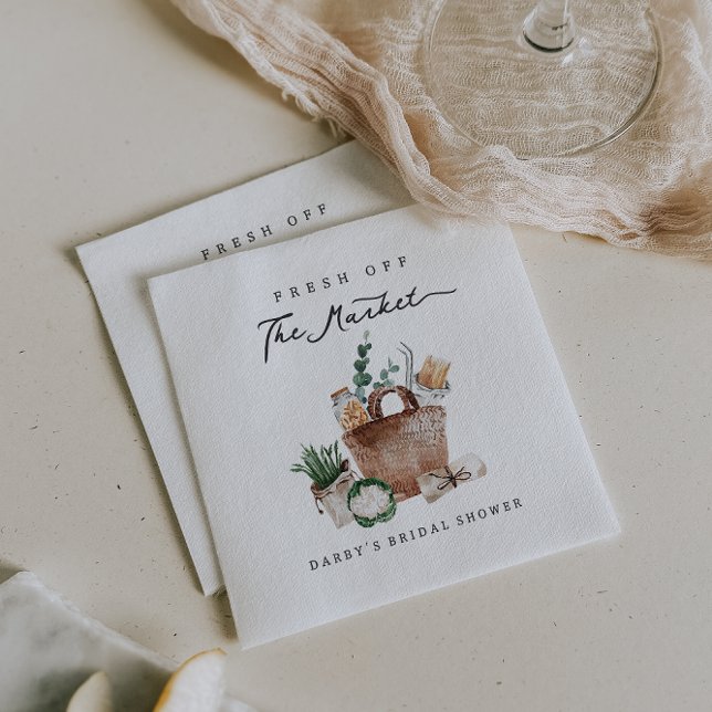 Fresh Off The Market Farmers Market Bridal Shower Napkin (Creator Uploaded)