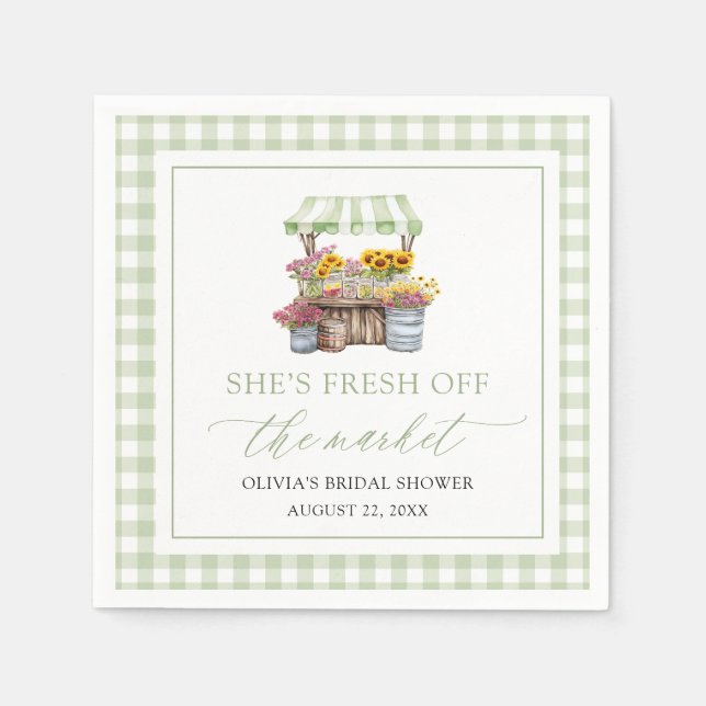 Fresh Off The Market Farmers Market Bridal Shower Napkin (Front)