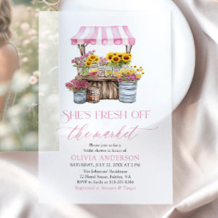 Fresh Off The Market Farmers Market Bridal Shower Vellum Invitations