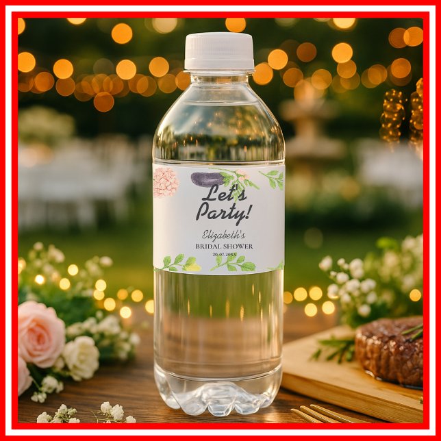 Fresh Off The Market Farmers Market Bridal Shower Water Bottle Label (Creator Uploaded)