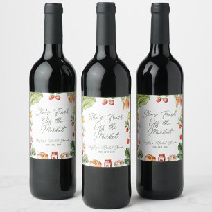Fresh off the Market Farmer's Market Bridal Shower Wine Label
