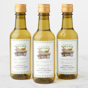 Fresh Off The Market Farmers Market Bridal Shower  Wine Label