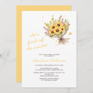 Fresh Off The Market Floral Bridal Shower Invitation