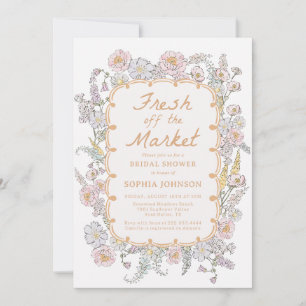 Fresh off the Market Floral Bridal Shower Invitation