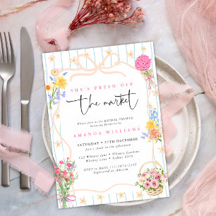 Fresh off the Market Floral Bridal Shower Invitation