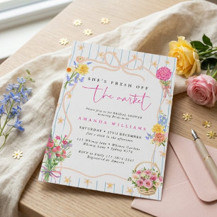 Fresh off the Market Floral Bridal Shower Invitation