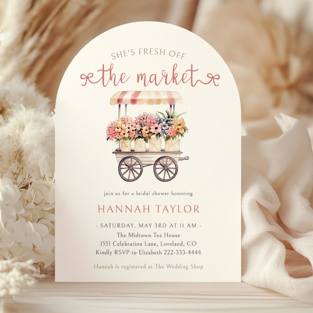 Fresh Off The Market Floral Bridal Shower Invitation (Creator Uploaded)