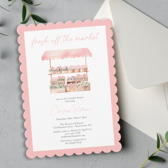 Fresh Off The Market Floral Bridal Shower Invitation (Creator Uploaded)