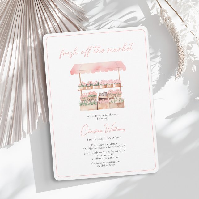 Fresh Off The Market Floral Bridal Shower Invitation (Creator Uploaded)