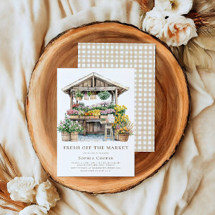 Fresh Off the Market Floral Bridal Shower Invitation