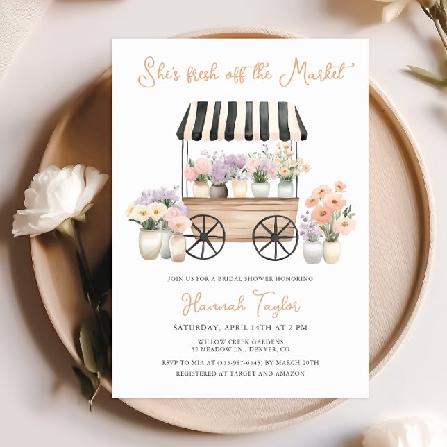 Fresh Off The Market Floral Bridal Shower Invitation (Creator Uploaded)