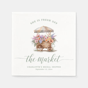 Fresh off the Market Floral Bridal Shower Napkin